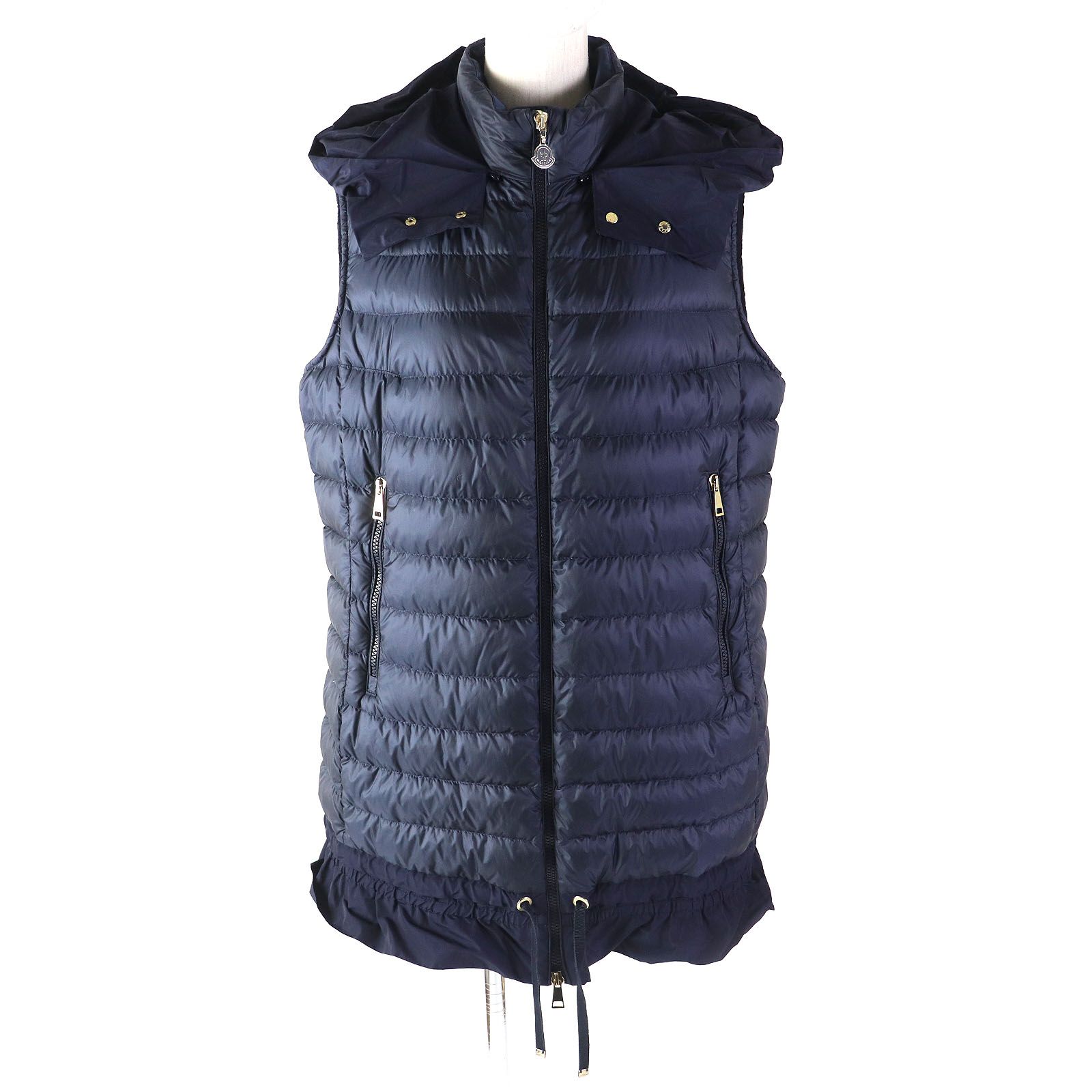 Moncler ネイビー ダウンベスト フード付き Amazon | [モンクレール] フードロゴ フルジップ ダウンベスト