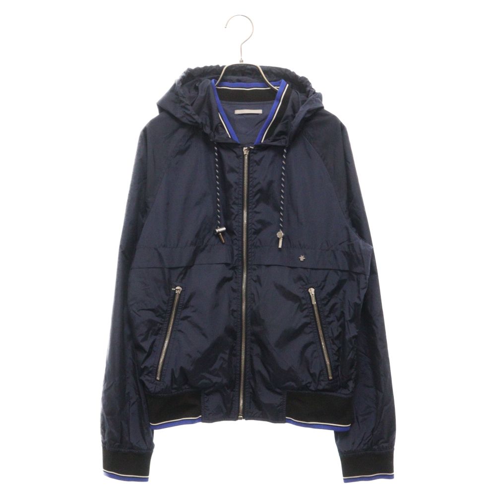 Dior HOMME (ディオールオム) 18AW フーデッドドローコード ジップアップナイロンジャケット ネイビー 733C499F3830