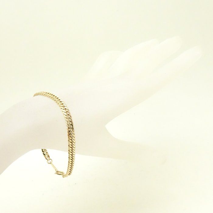 喜平ブレスレット K18YG イエローゴールド 6面 ダブル 18cm 12.2g  