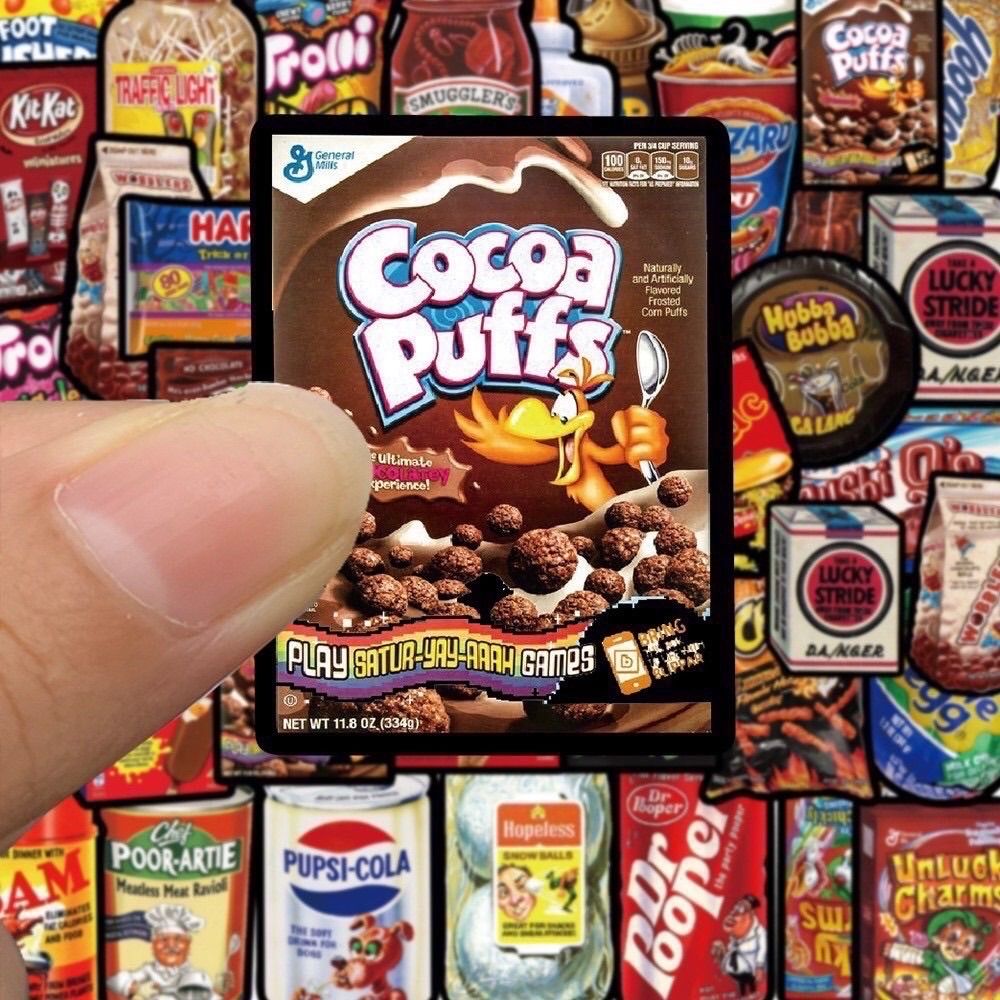 ビンテージ アメリカン 海外お菓子 POP 大きめステッカー シールセット