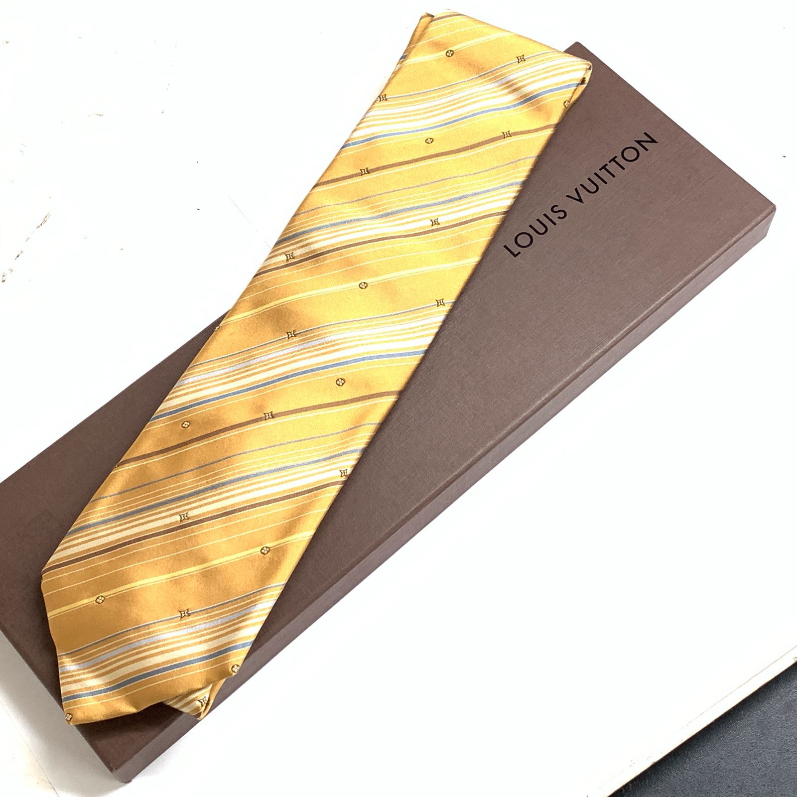 f001 H 1. 未使用 Louis Vuitton ルイヴィトン ネクタイ SILK 絹
