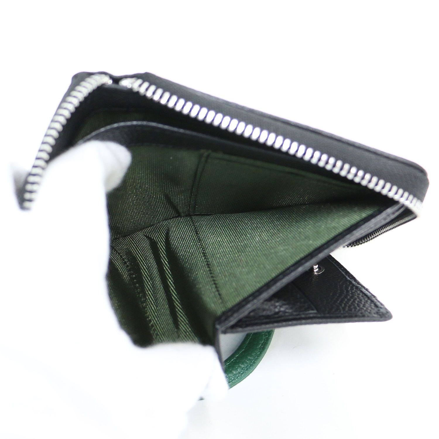 美品】ear PAPILLONNER イア パピヨネ 財布 ブラック グリーン