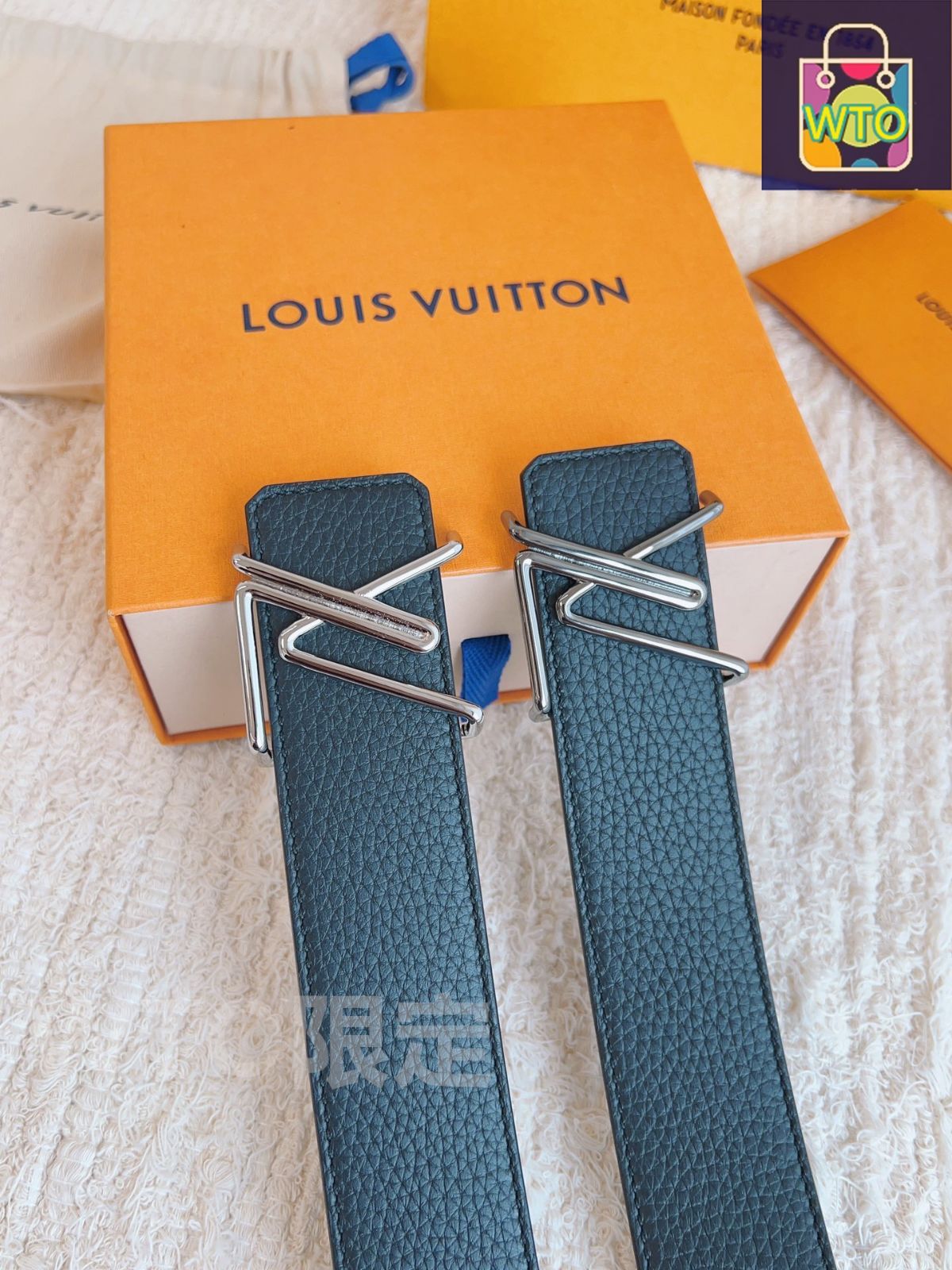 LVメンズベルト LOUIS VUITTON M4110U ブラック メンズ ベルト 100 LV