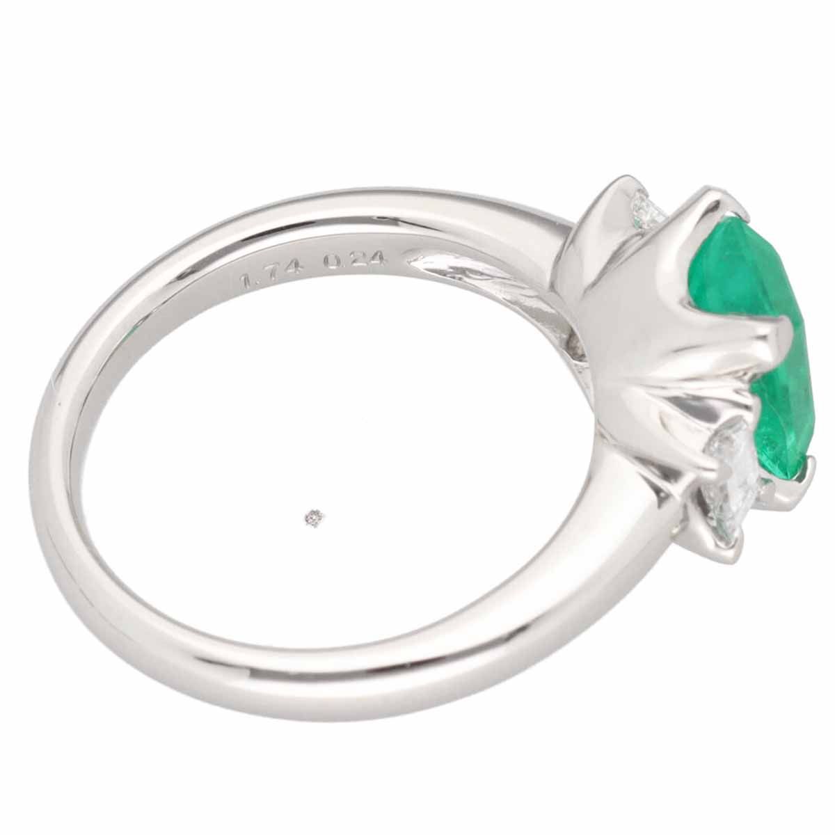 コロンビア産 F1 天然エメラルド(1.74ct) ダイヤモンド(0.24ct) リング 