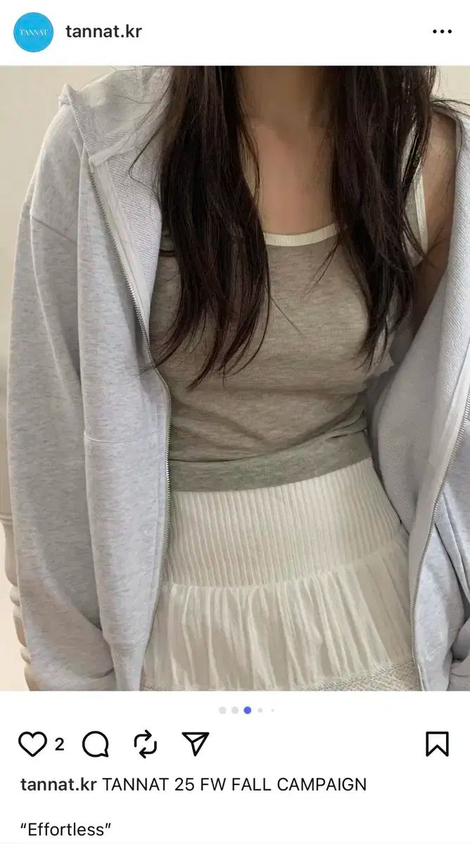 TANNAT アウトライン トリム ノースリーブ grey