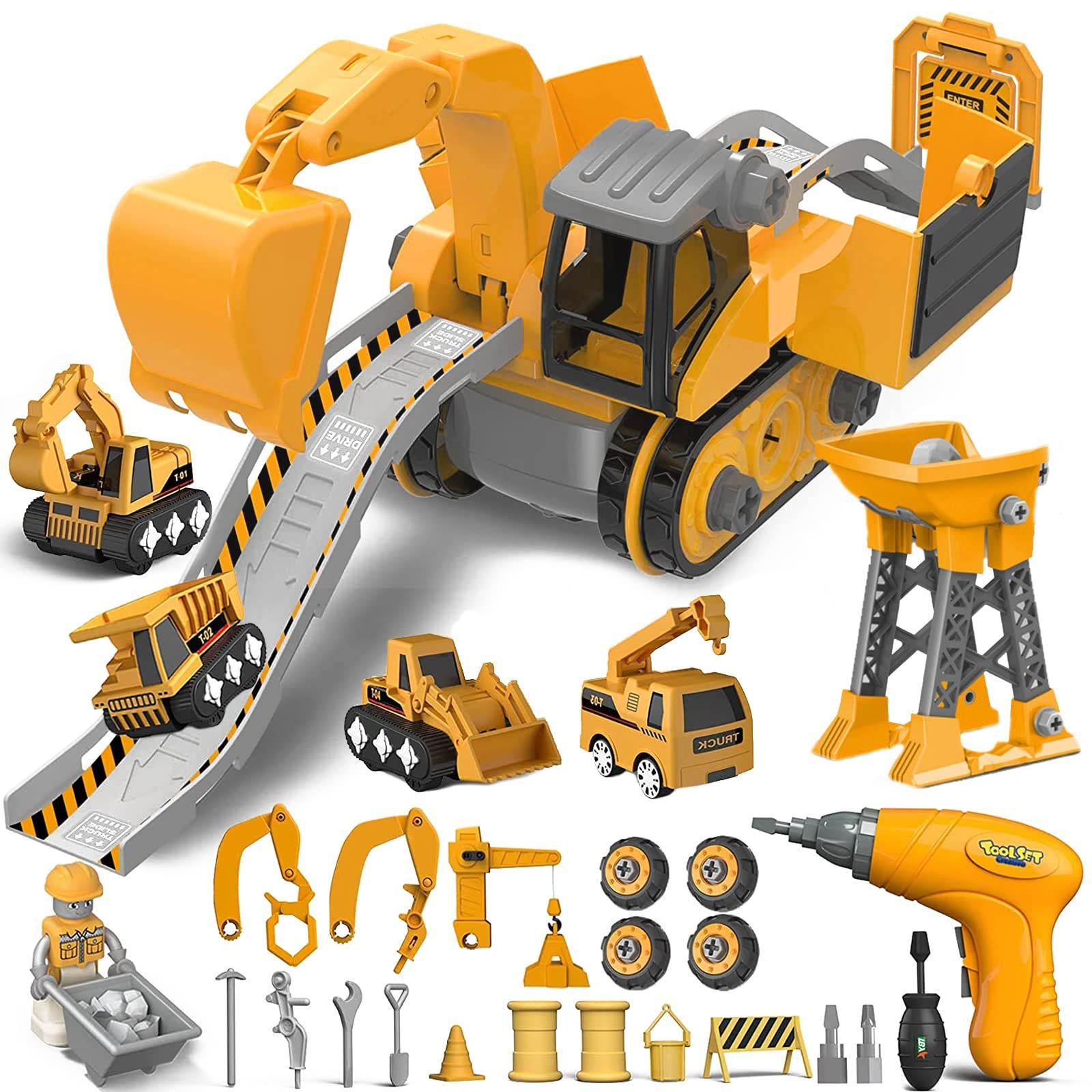 工事車両 作業車両 建設車両セット 働く車 工事カー 車おもちゃ ミニカー1 建設車両 工事車両 組み立て式 工事現場 ショベルカー 働く車 はたらく
