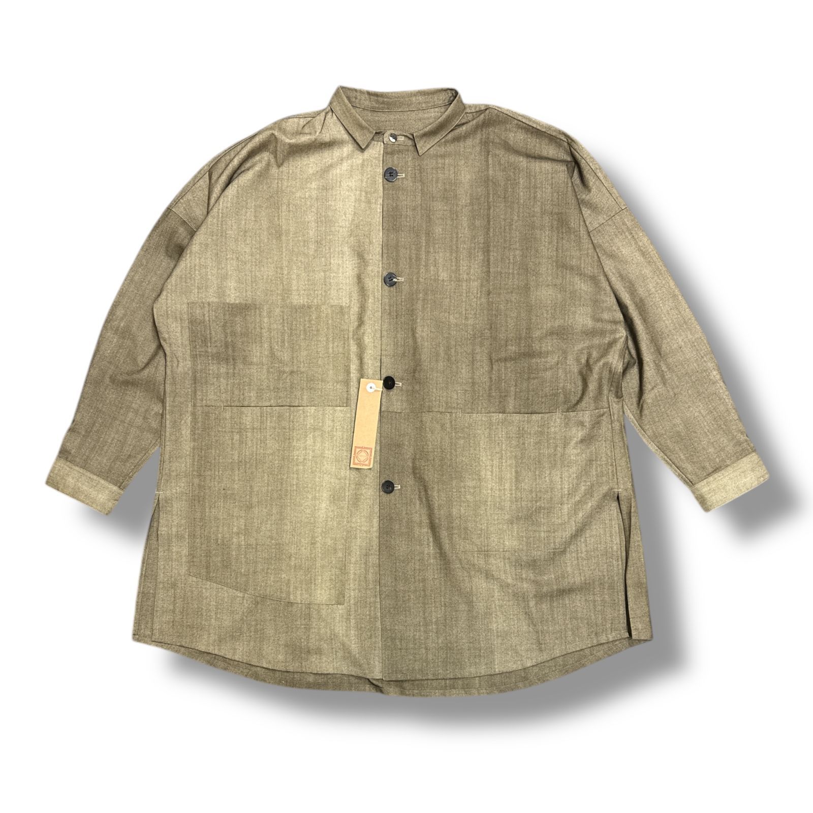 参考上代55000円 YANTOR 23SS Uneven Dyed Pasted Cloth Shirt Coat アンイーブンダイペイストクロスシャツコート ジャケット ヤントル Y235SH06