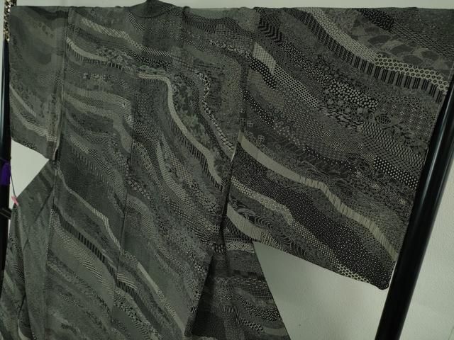 平和屋本店□極上 伝統工芸士 染谷梅治 江戸小紋 訪問着 寄せ小紋柄