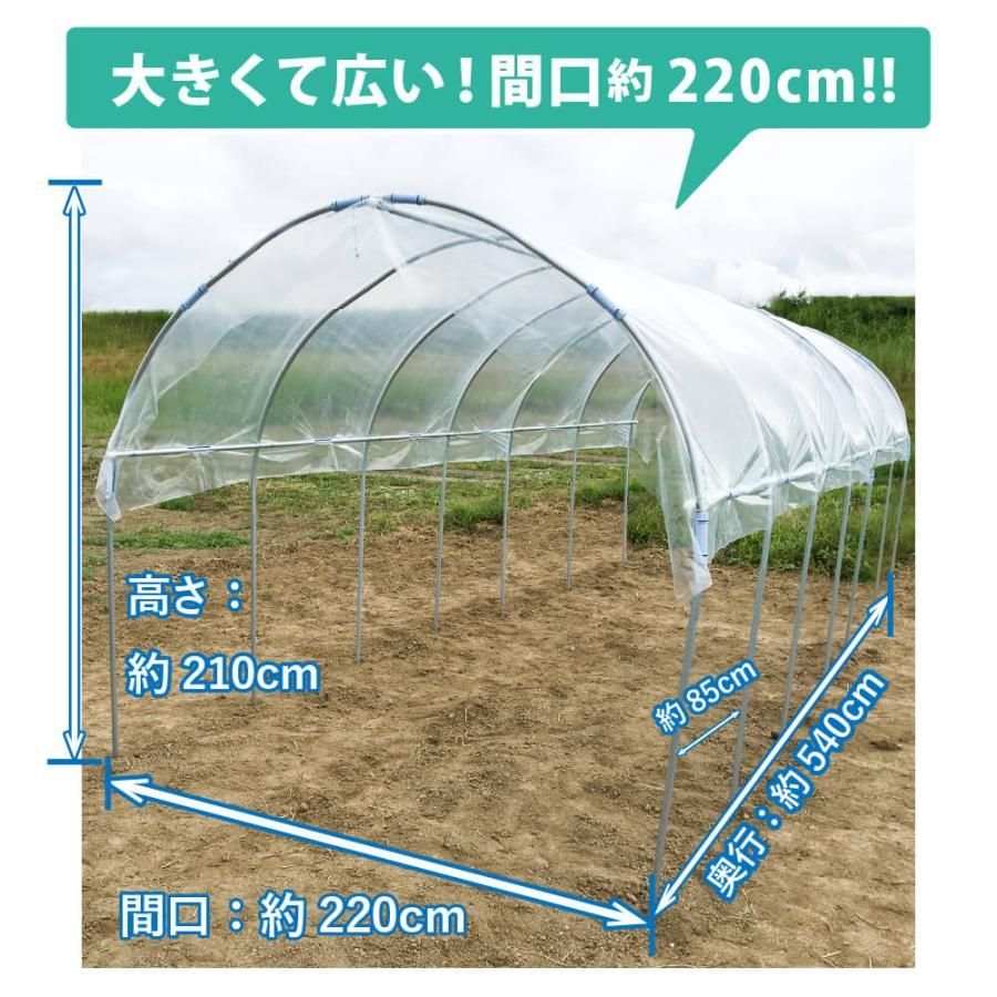 daim 雨よけセット DXワイドロング 220cm 540cm 雨よけ 透明シート 雨除けシート ビニールハウス トマト ぶどう 野菜 棚 園芸 家庭菜園