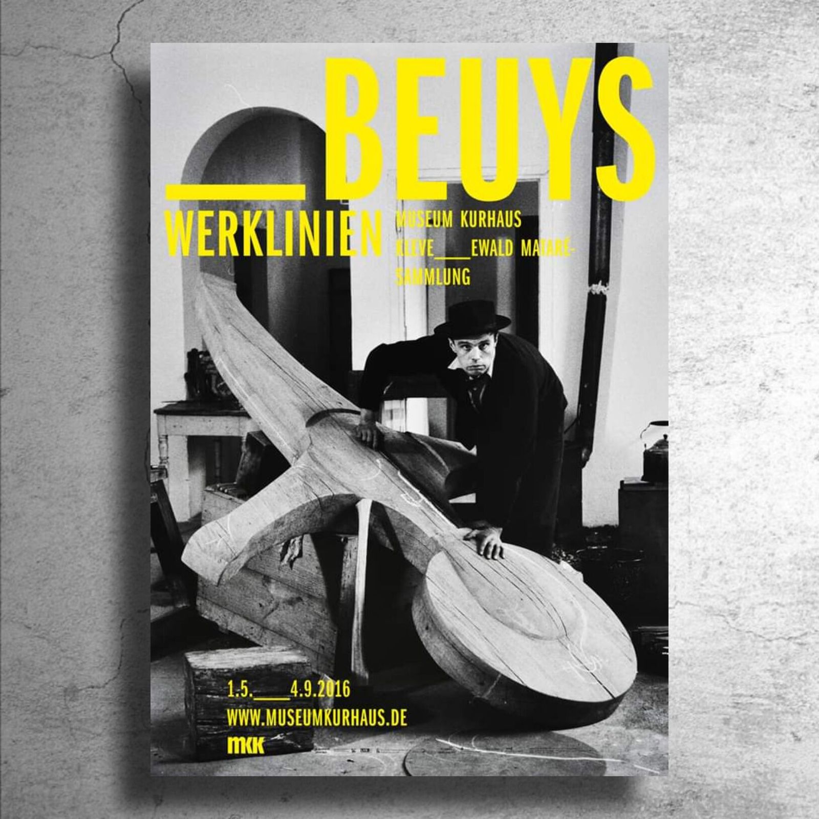 現代美術家『ヨーゼフ・ボイス』ドイツでの展示ポスター/現代アート芸術 現代美術家『ヨーゼフ・ボイス』2016年ドイツでの展示告知