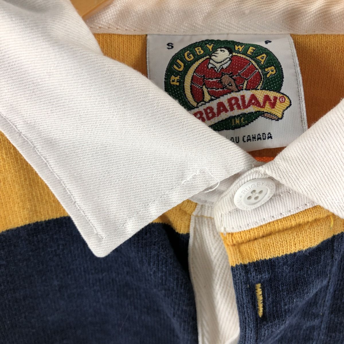 古着 90~00年代 バーバリアン BARBARIAN ボーダー柄 カレッジ