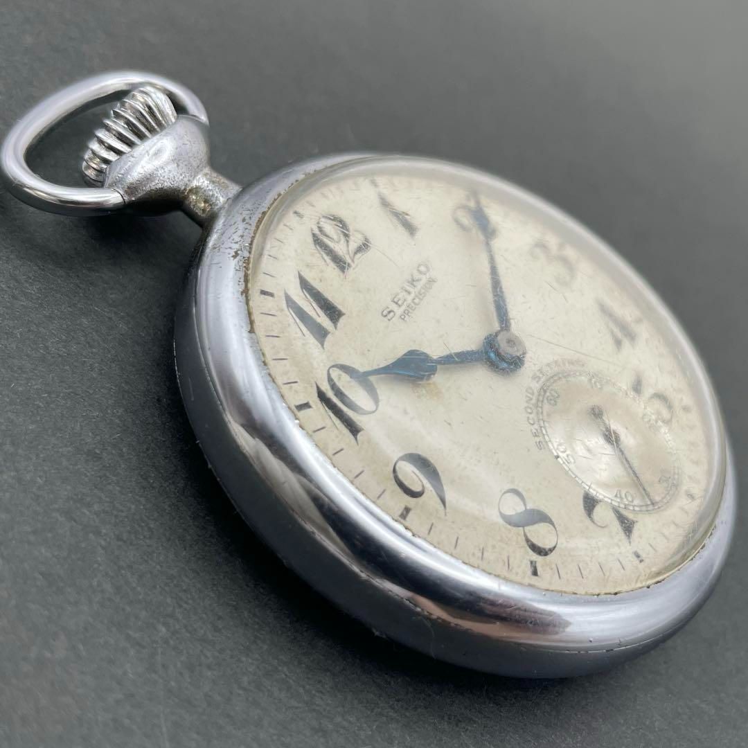 鉄道時計 SEIKO機械式懐中時計 名鉄刻印(名古屋鉄道)稼働品 SEIKO 旧名鉄社紋 手巻き懐中時計 鉄道時計 名鉄刻印 旧国鉄 名