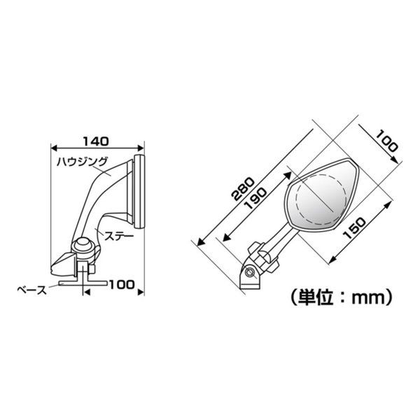 タナックス カウリングミラーリブラ3R