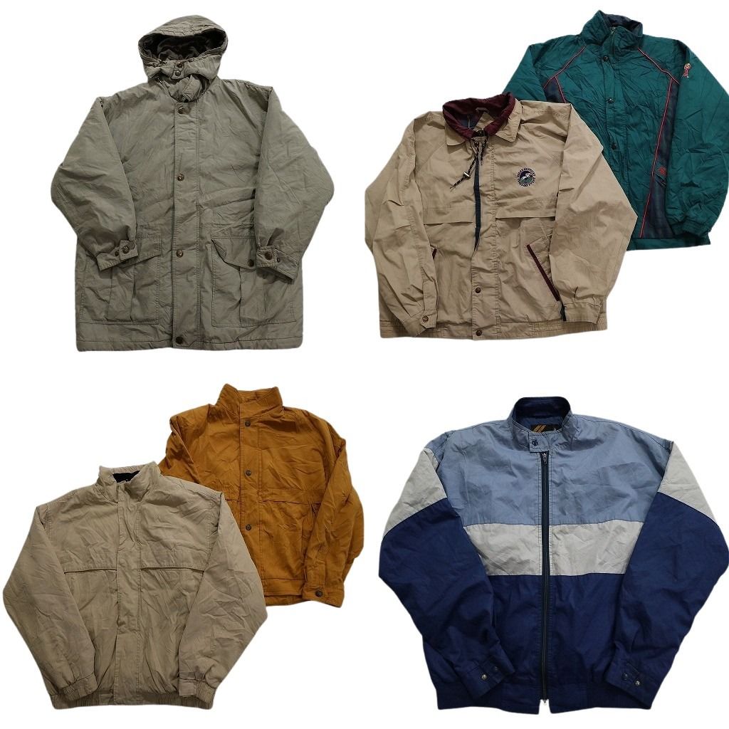 古着卸 まとめ売り フルジップジャケット 6枚セット (メンズ M /L ) マウンテンパーカー ブルゾン ドローコード 中古 古着 MY3106