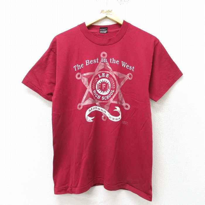 L/古着 半袖 ビンテージ Tシャツ メンズ 90s FFA クルーネック エンジ 23jun02 中古