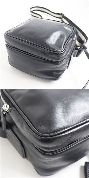 美品□BALLY/バリー Trano ロゴ入り 斜め掛け フロントポケット