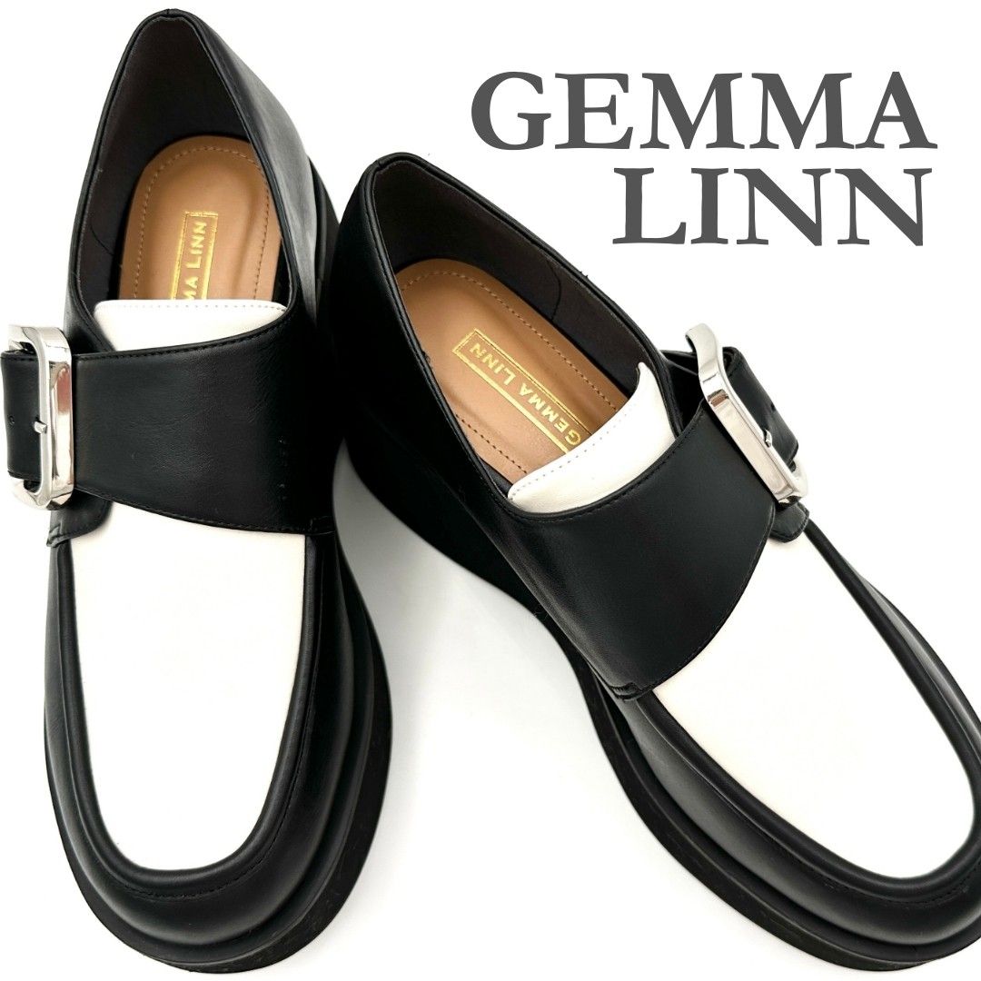 GEMMA LINN 厚底ローファー 本革 レザー ブラック 915T