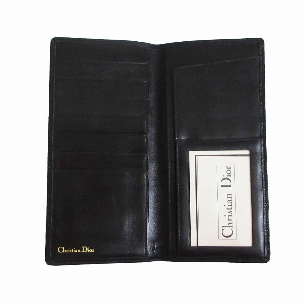 新品未使用クリスチャンルディオール 折り長財布 シボ革 ロゴ金具 ブラック Christian Dior クリスチャンディオール ロゴ シボ革 シュリンクレザー