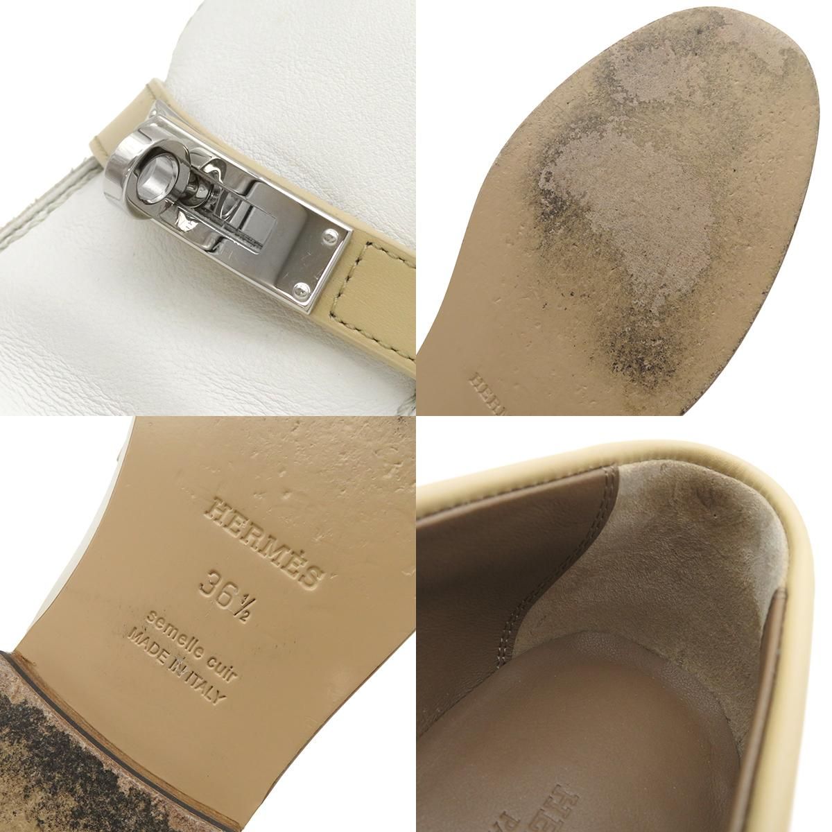 エルメス HERMES ローファー モカシン デスタン カーフ ホワイトX 