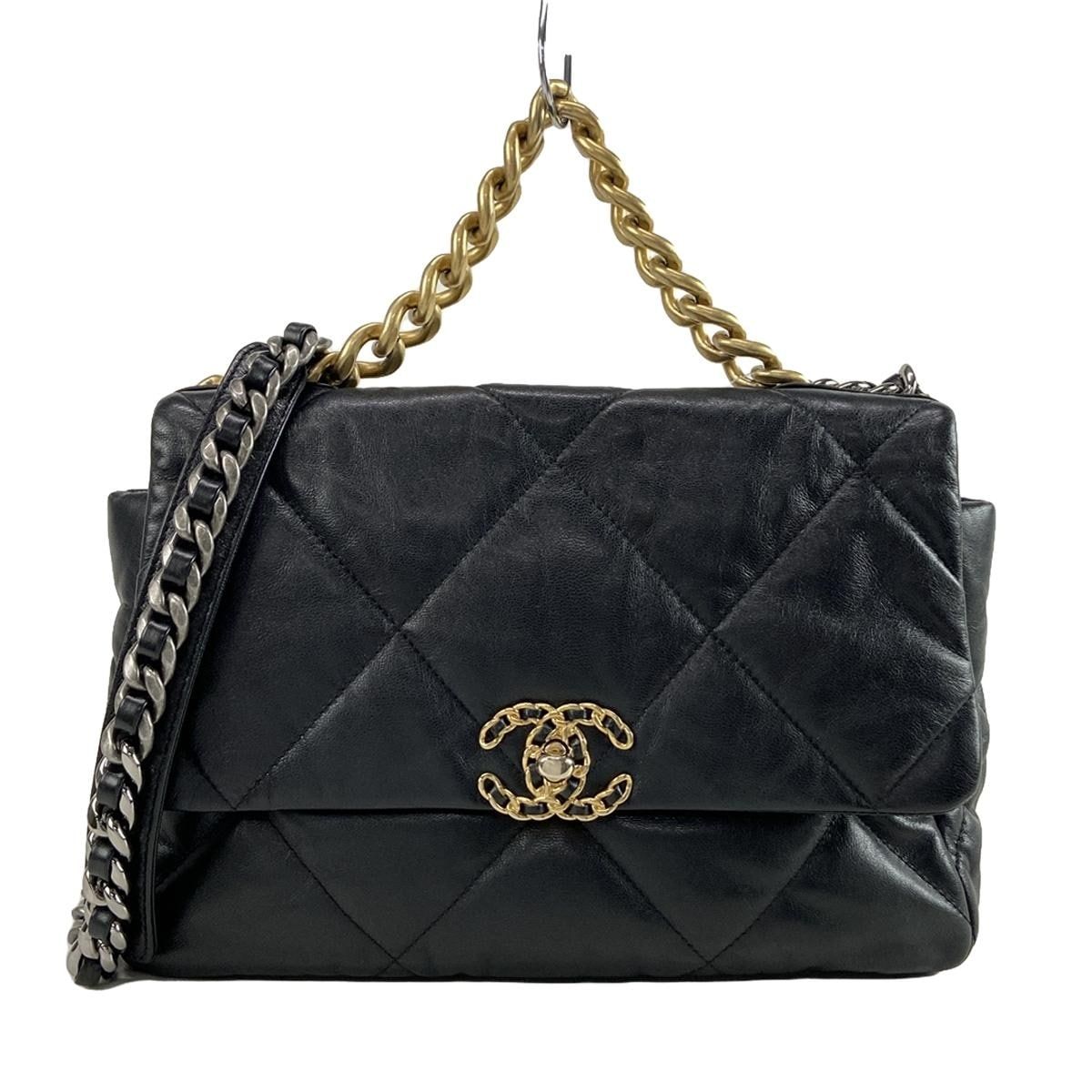 シャネル ショルダーバッグ CHANEL 19 ラージ フラップ バッグ AS1161 黒 2WAY/フラップバッグ/チェーンショルダー/3カラー金具 ラムスキン