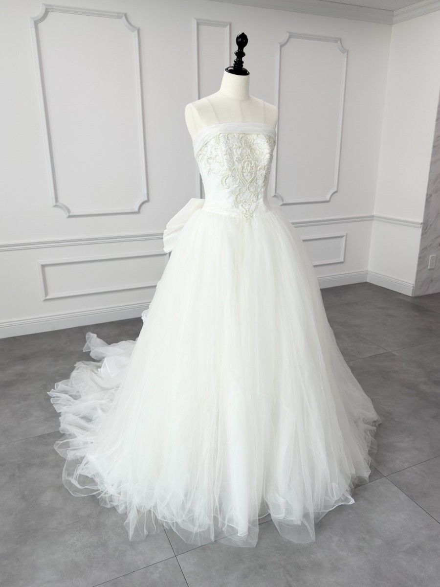 アヴィカ Avica LUANA-1 プリンセスライン ウェディングドレス ホワイト 白 ファーストオーナー 2way チュール