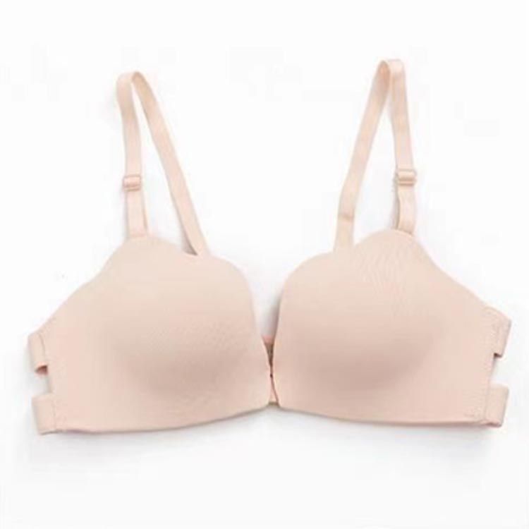 フロントホック ストラップレスブラ 背中すっきり ハーフカップ