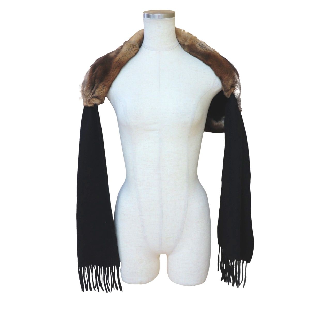 美品】 フェンディ キャンディ ストール シェアード リアルファー  