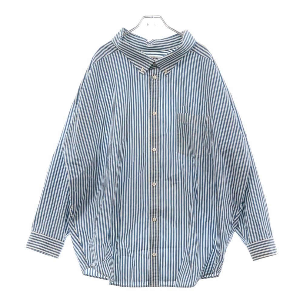 BALENCIAGA (バレンシアガ) バックプリントロゴ ストライプオーバー 