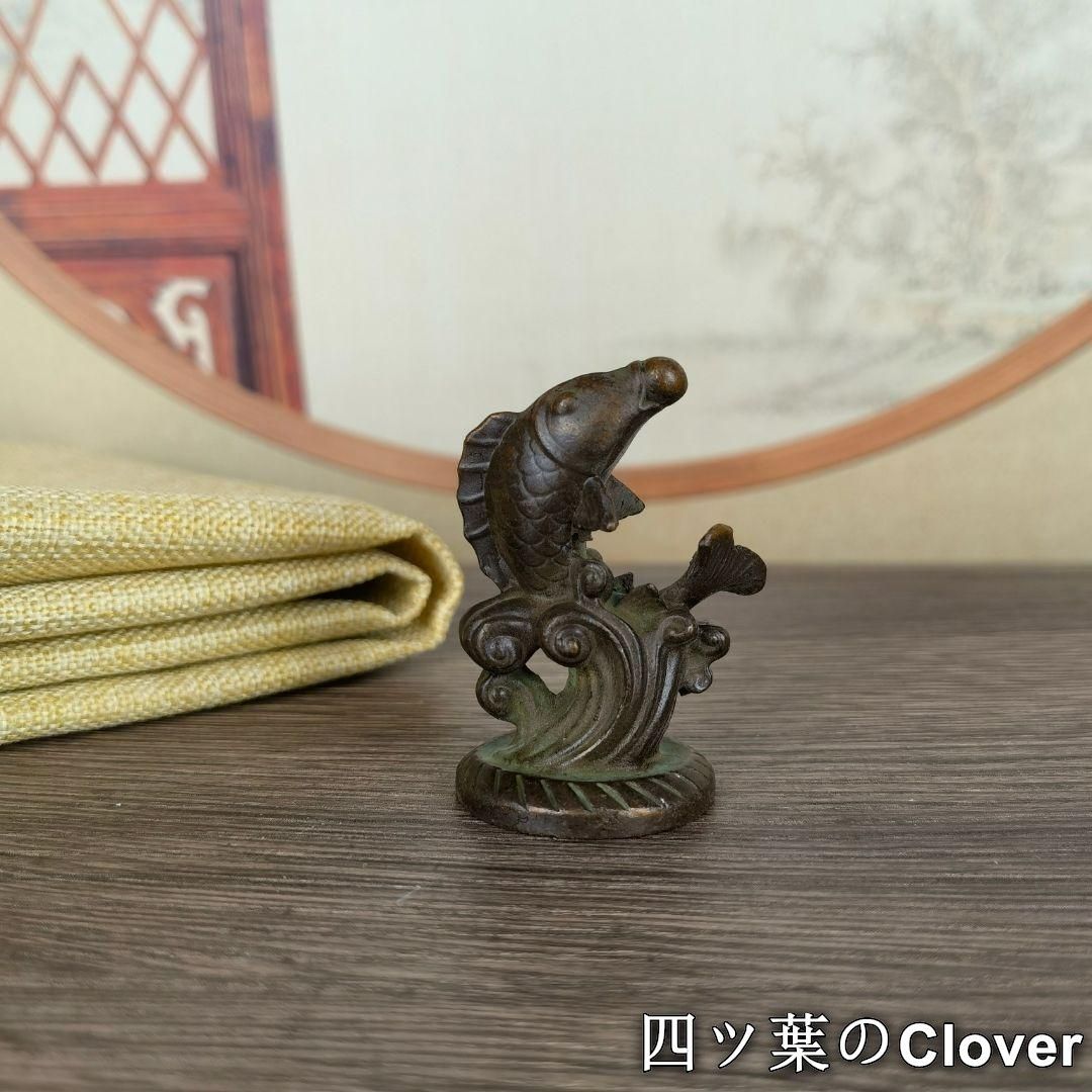 銅器 水上魚 開運 風水 招財 茶台 茶寵 書卓装飾品 工芸品 置物 - メルカリ