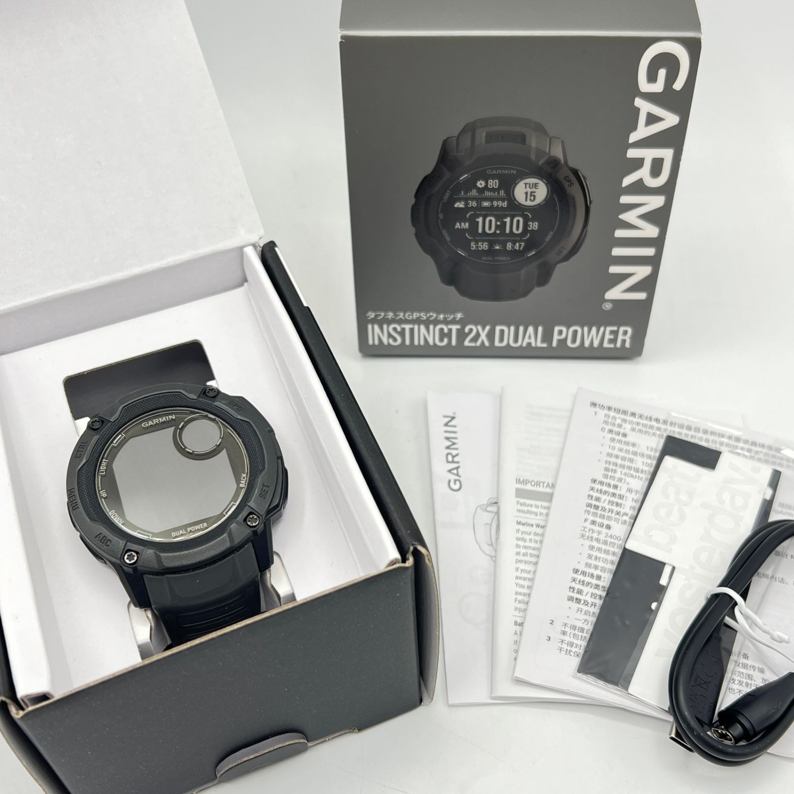 GARMIN Instinct 2X Dual Power Graphite 010-02805-22 スマートウォッチ ガーミン インスティンクト デュアルパワー 本体