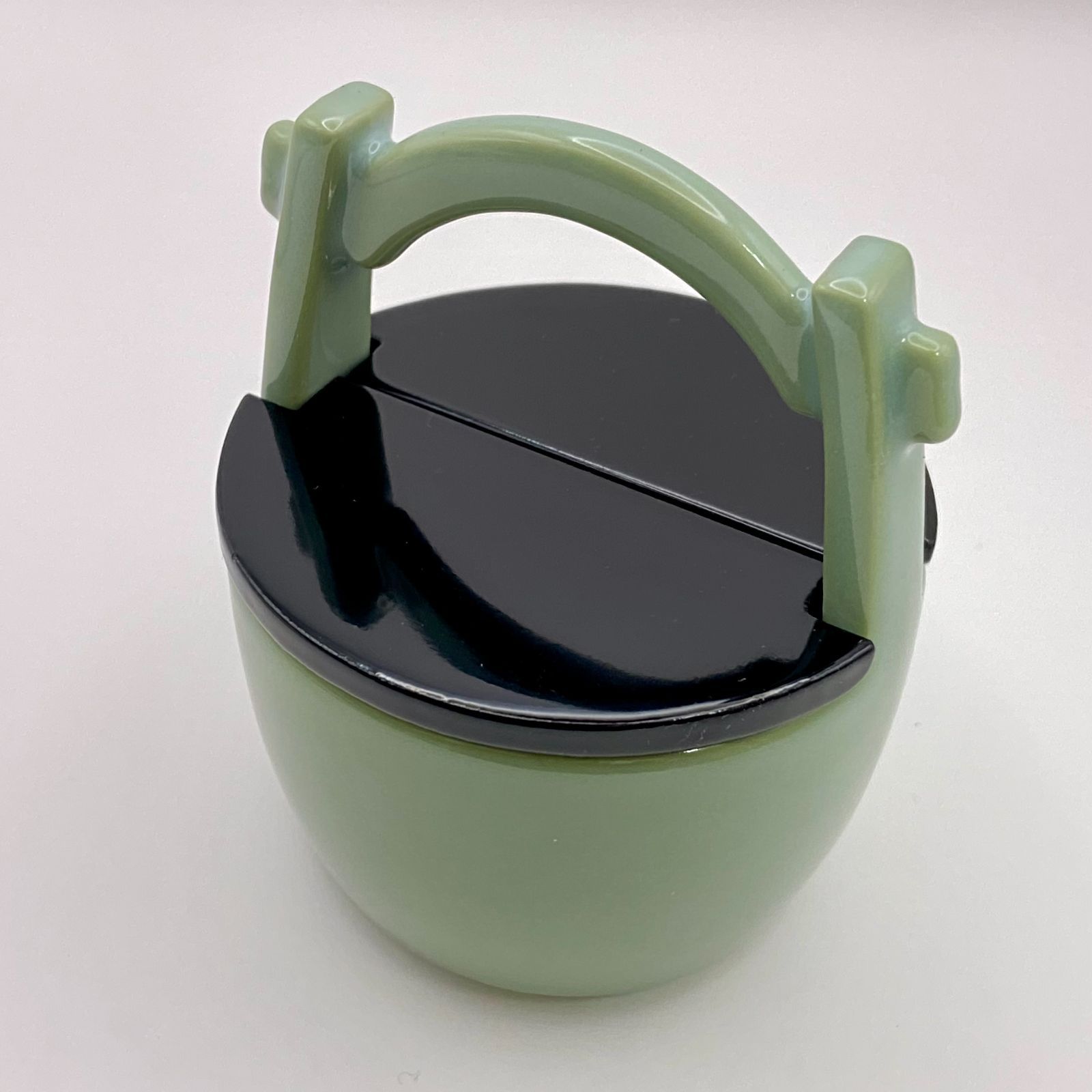 茶道具　青磁　手桶茶入　茶器　時代箱　V　7766 茶道具 青磁 手桶茶入 茶器 時代箱 V 7766