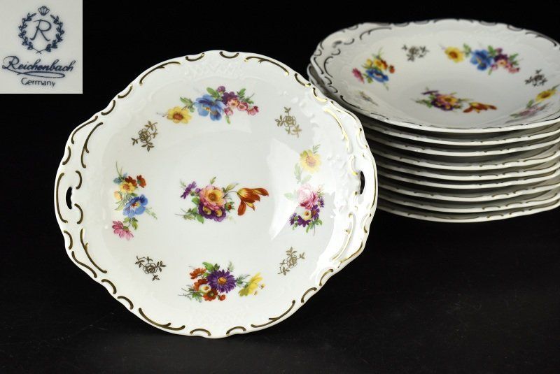 蔵A2754d ライヒェンバッハ チューリンゲン BBプレート オーバルディッシュ 20ｃｍ 10客