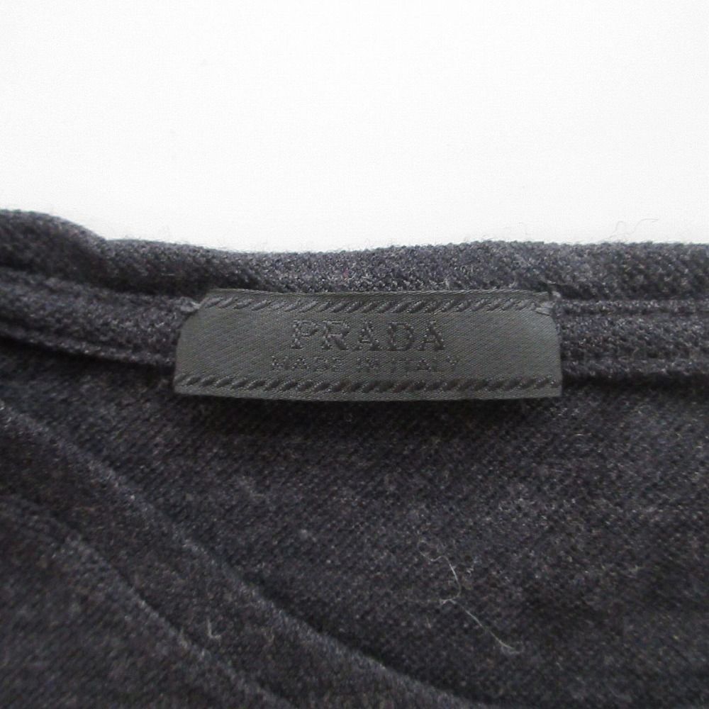 プラダ PRADA ウール カシミヤ ニット セーター 長袖 クルーネック ハイゲージ カットソー トップス M 黒 ブラック ur303 【中古】 プラダ PRADA ウール カシミヤ ニット セーター 長袖 クルー