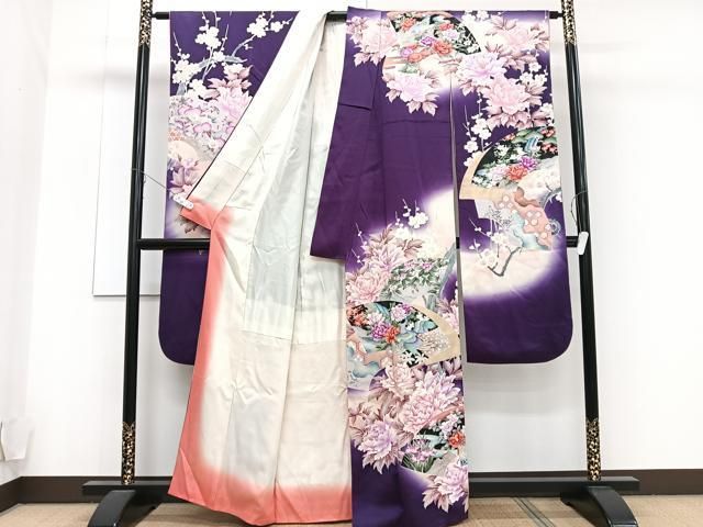 平和屋着物□豪華振袖 孔雀花文 金銀彩 正絹 逸品 CAAU6749xe