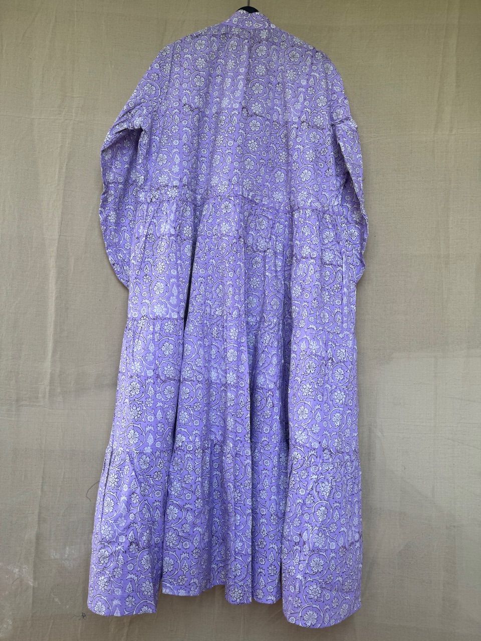 m20002ブロックプリント ロングワンピース ドレス マキシ丈 マライカや