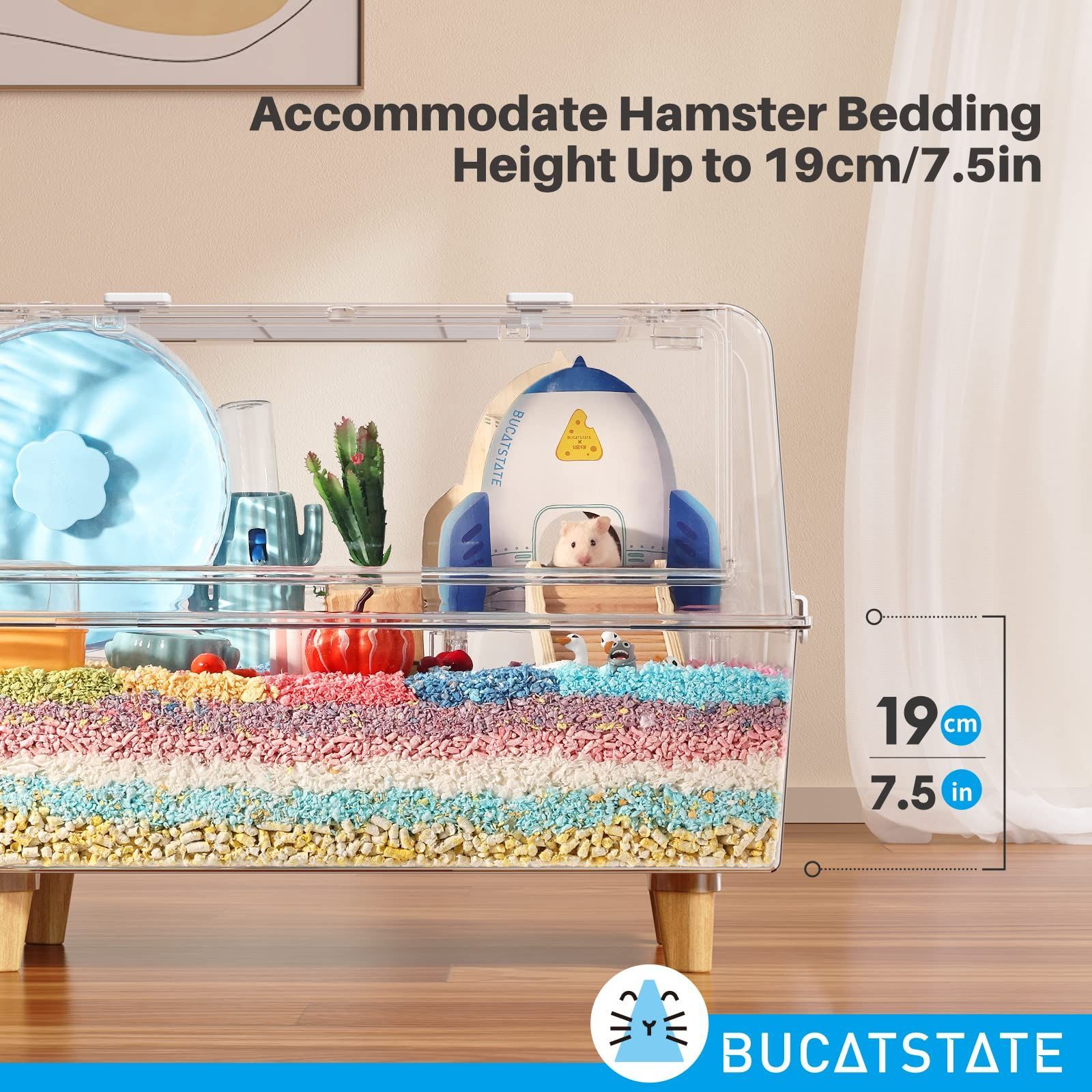 BUCATSTATE ハムスター 650 スターライトケージ クリアLYCX-L