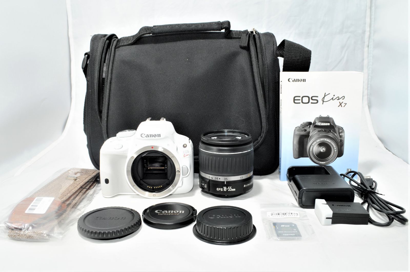 Canon デジタル一眼レフカメラ EOS Kiss X7(ホワイト) レンズセット ...