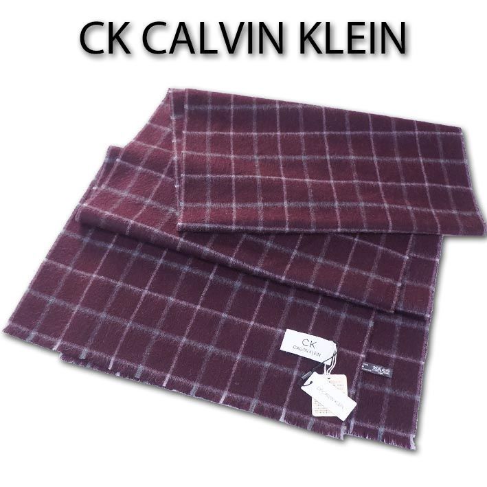 CKカルバンクライン CK CALVIN KLEIN チェック柄 カシミヤ100