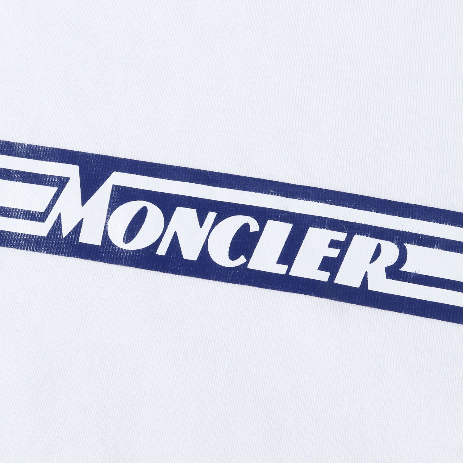 MONCLER モンクレール Tシャツ サイズ:M 20SS ラインロゴ クルーネック Tシャツ MAGLIA T-SHIRT F10918C70710 8390T ホワイト 白 トップス カットソー 半袖 【メンズ】