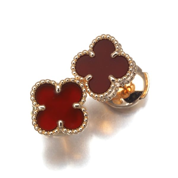 ヴァンクリーフ-アーペル ピアス カーネリアン スウィートアルハンブラ K18PG 175993