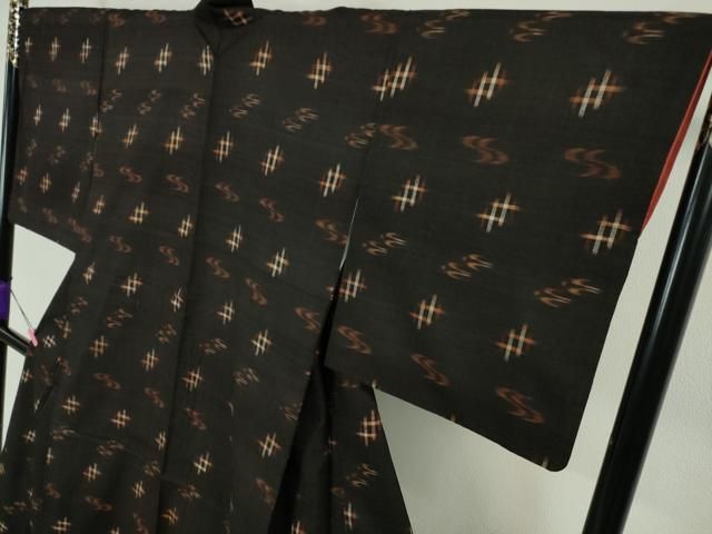 平和屋本店■極上　国指定重要無形文化財　本場久米島紬　手織　逸品　DZAA4486kh5 平和屋本店□極上 国指定重要無形文化財 本場久米島紬 手織 逸品