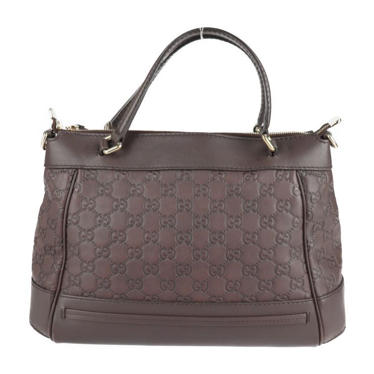 GUCCI グッチ ハンドバッグ 269894 レザー ダークブラウン グッチシマ  
