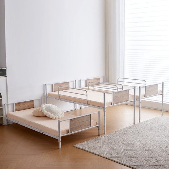 数量 ｘ NANAMI三段ベッド パイプベッド 分離 スチールベッド 子供部屋スチール 耐震 オシャレ 子供部屋 寮 ホワイト WHITE