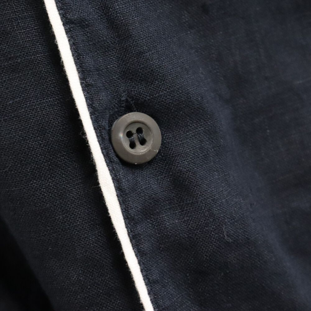 PRADA (プラダ) 22AW Linen shirt リネンパイピングパジャマ長袖シャツ 