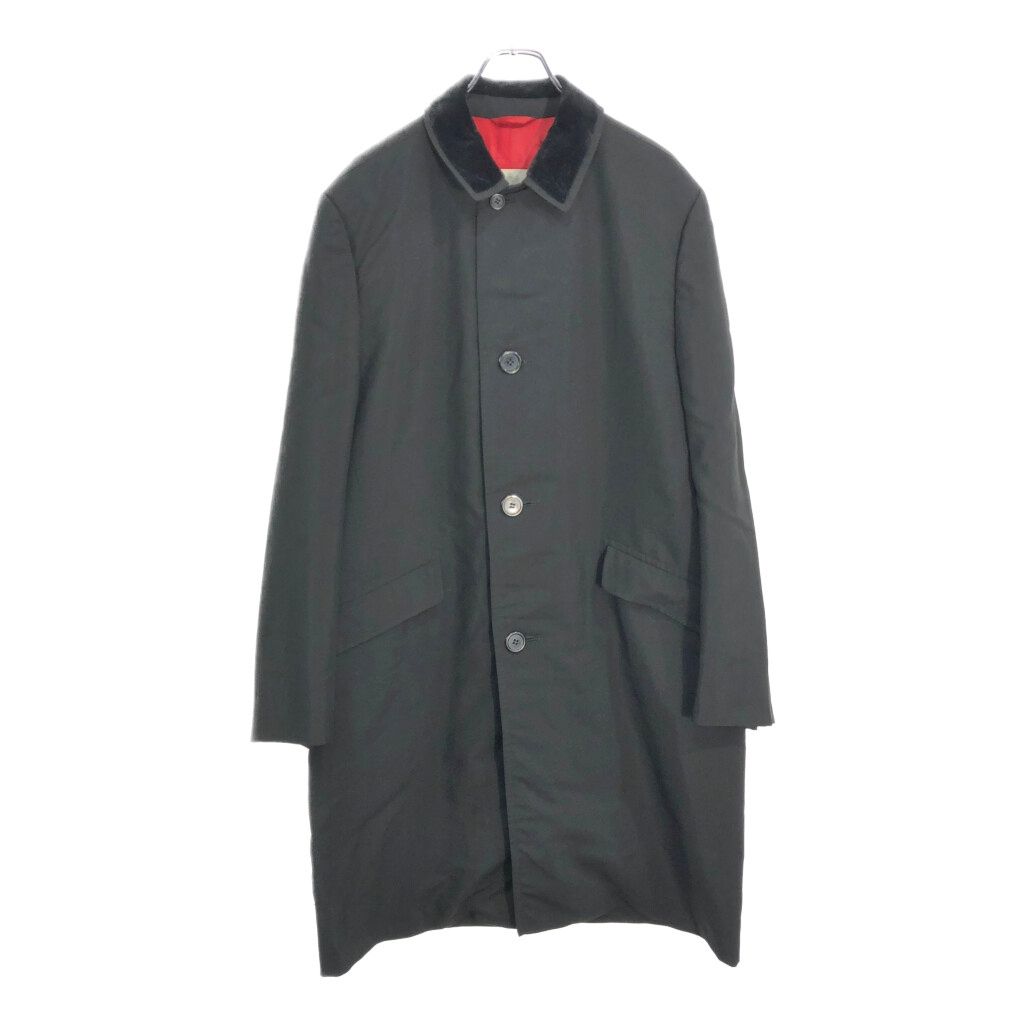 70年代 カナダ製 Aquascutum アクアスキュータム バルマカーンコート ブラック メンズ 40 R 古着 V6511