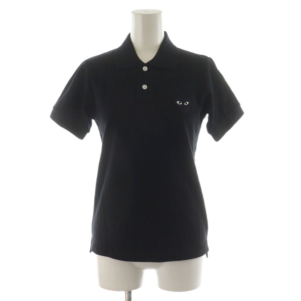 プレイコムデギャルソン PLAY COMME des GARCONS ポロシャツ 半袖 ハートロゴ S 黒 ブラック |AN52
