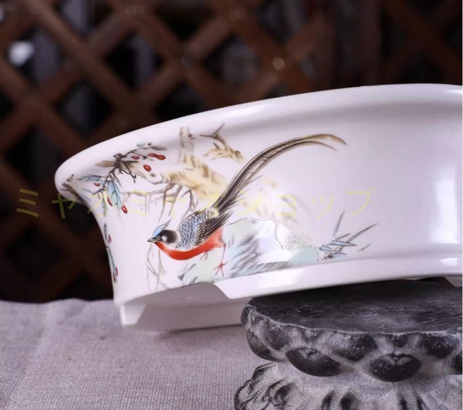 春暉瓢口楕円鉢 多肉植物鉢 紫砂鉢 盆栽鉢 植木鉢 小品盆栽鉢