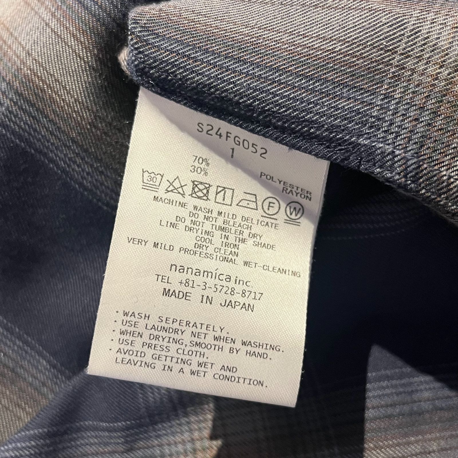 nanamica◆Classic Fit Shirt/長袖シャツ/1/ポリエステル/ブラック/オンブレCK/S24FG052 nanamica SHIRT Classic Fit Shirt Online Shop to Worldwide