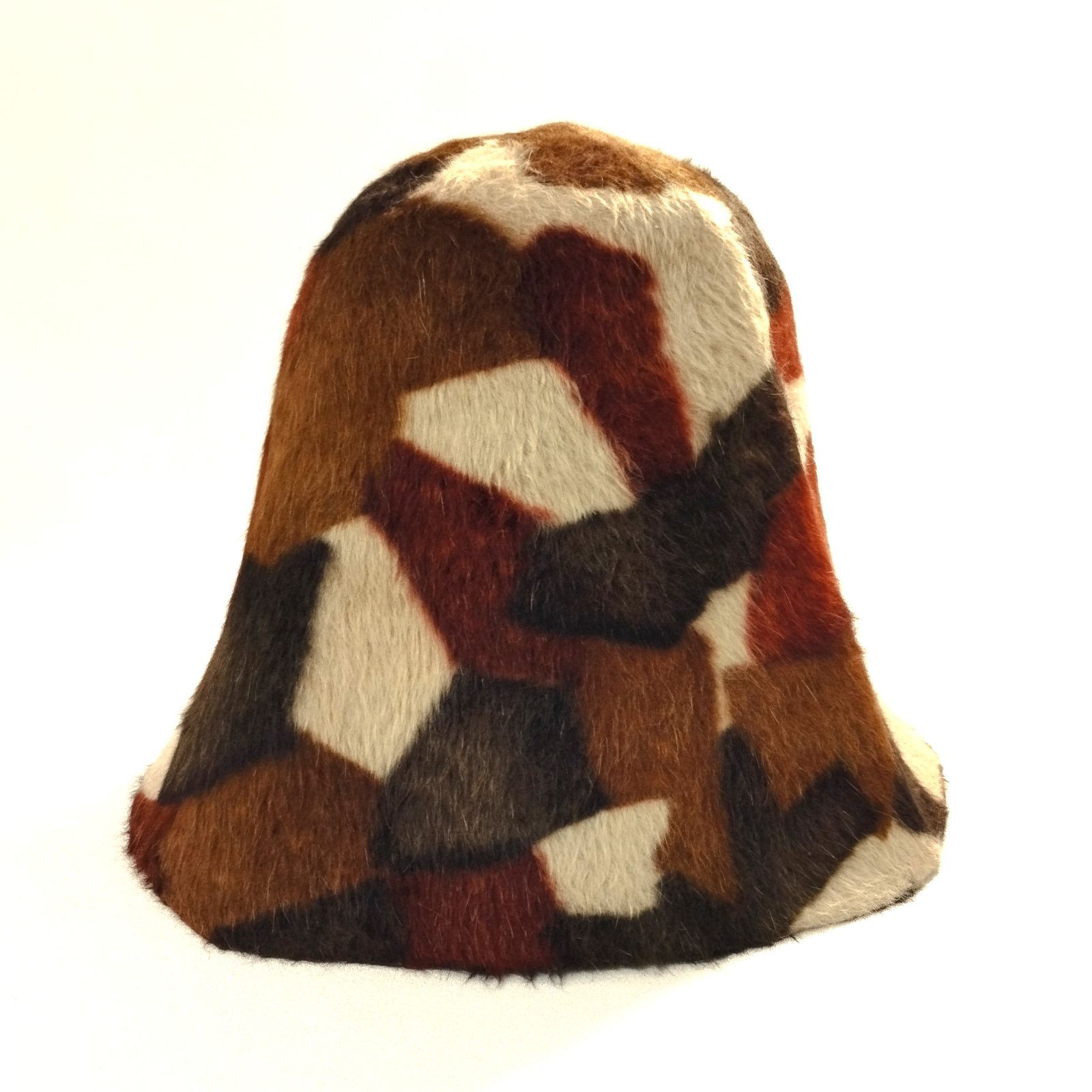 〇チェコ製ビーバー パッチワーク 冬帽体 ベル型
