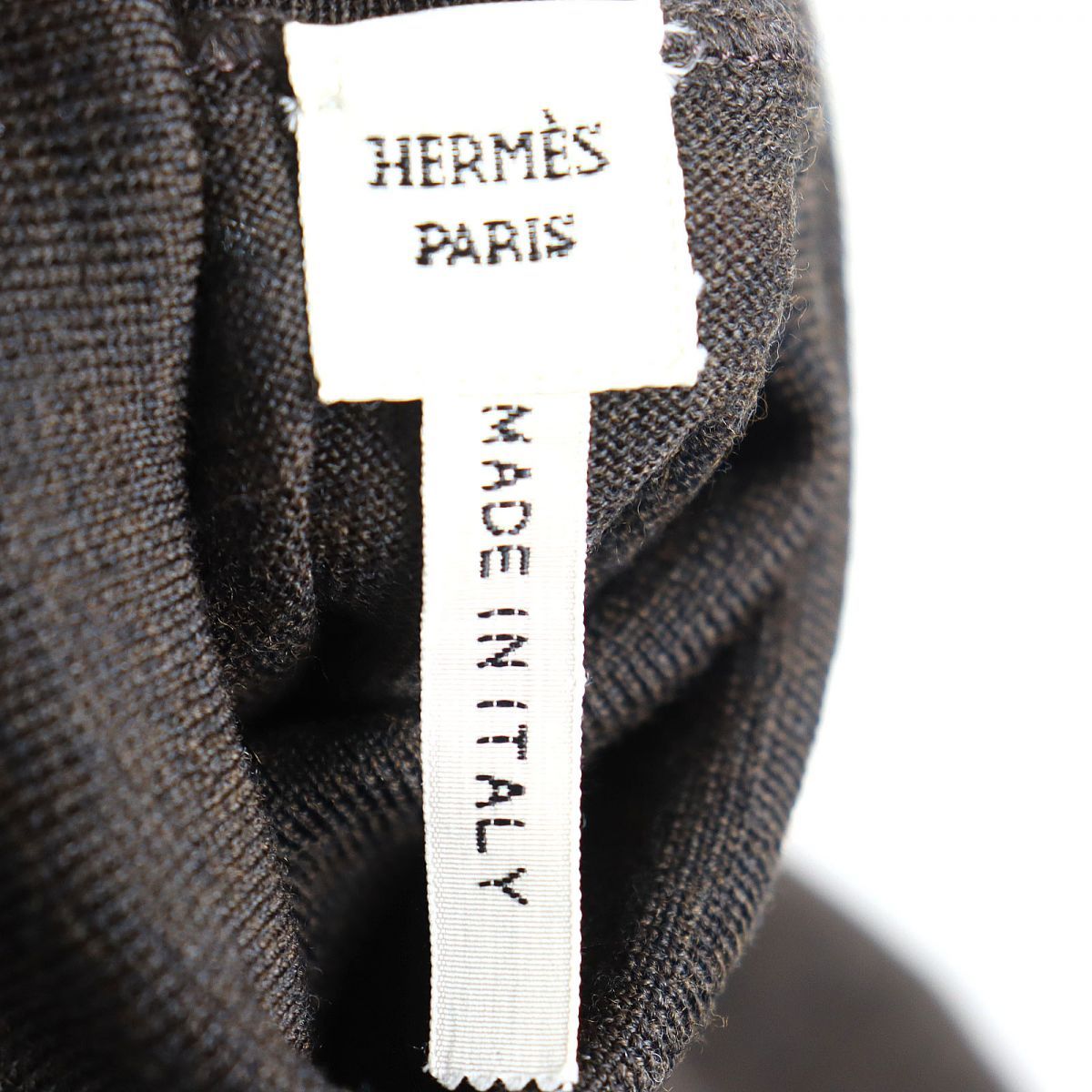 10周年記念イベントが 極美品 HERMES エルメス ウール100％ ロングスリーブ タートルネックニット セーター ブラウン XL イタリア製  メンズ 正規品 オススメ